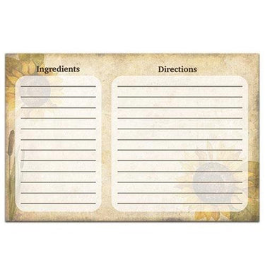 24 Pkg Sunflower Recipe Cards - The Fox Decor